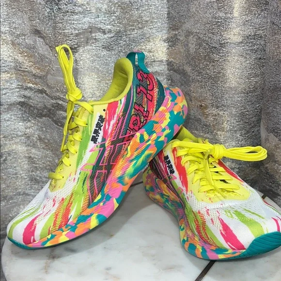 ASICS women’s Noosa Tri 13 Bright Neon Yellow Multicolor Running Shoes - Picture 7 of 10